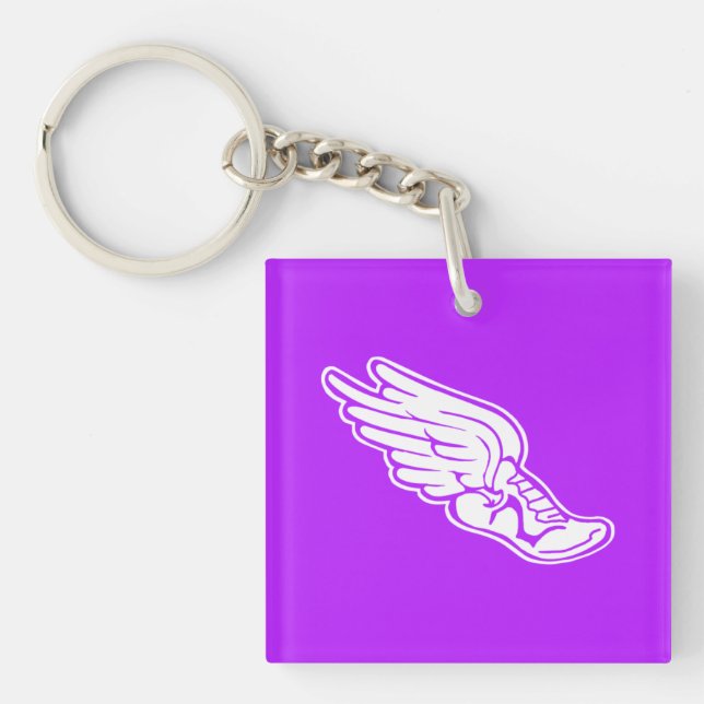 Porte - clé du logo de suivi avec nom Purple (Devant)
