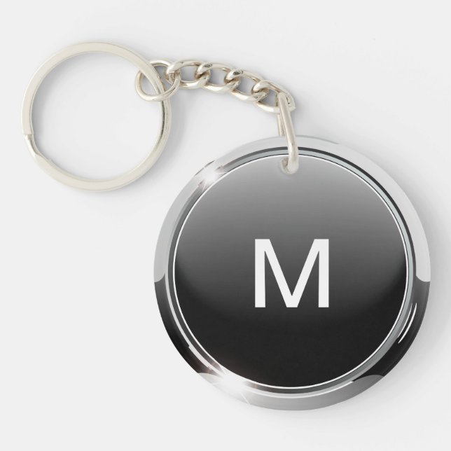 Porte - clé du monogramme des hommes chics (Devant)