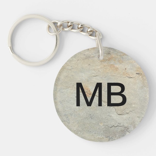 Porte - clé du monogramme des hommes en pierre de (Devant)