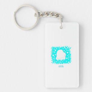 Porte - clé du rectangle du coeur de neige d'hiver