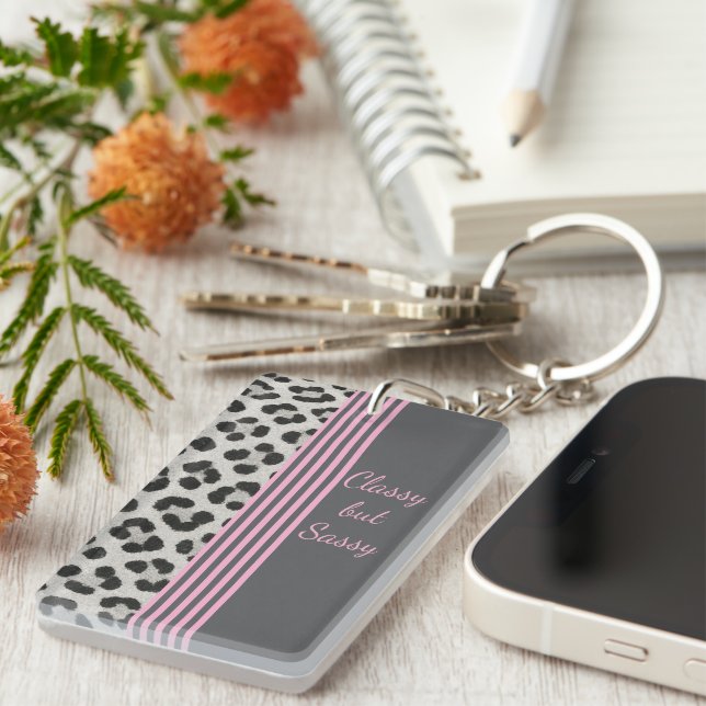 Porte - clé Empreinte de léopard classique mais si (Devant droit)