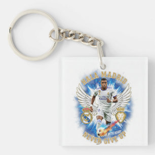 Porte-clé en acrylique Hala Madrid Never Give Up