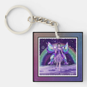 Porte-clé fée de la pluie violette