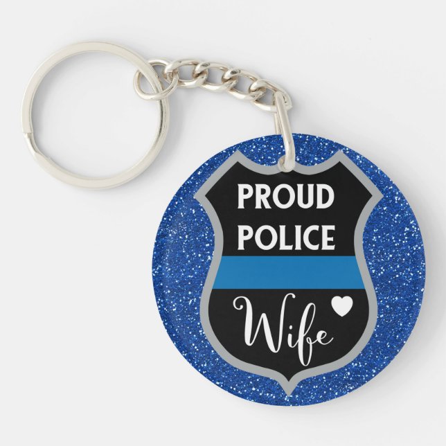 Porte - clé fier acrylique d'épouse de police de (Devant)