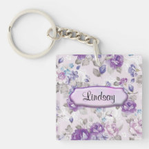 Porte - clé floral pourpre mignon