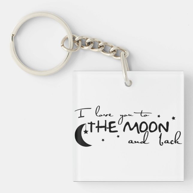 Porte - clé : Je vous aime sur la Lune (Devant)