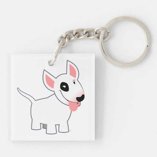 Porte - clé mignon d'acrylique de bull-terrier de (Dos)