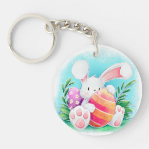 Porte - clé mignon de l'aquarelle   de lapin de