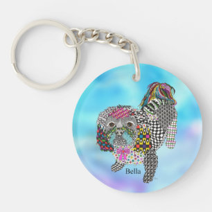 Porte - clé mignon et coloré de Shih Tzu