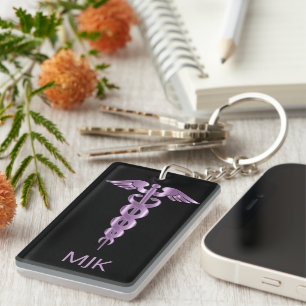 Porte - clé Monogram Purple Caduceus