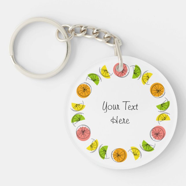 Porte - clé monogramme Cercle Citrus double face (Devant)