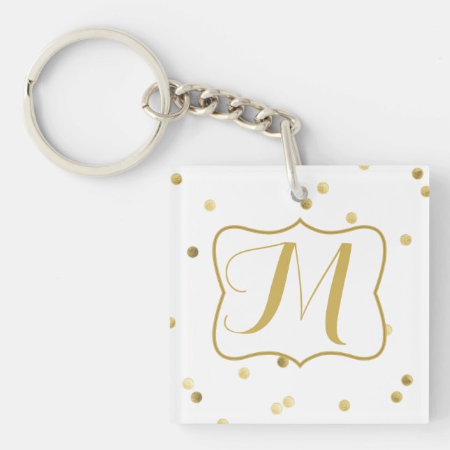 Porte - clé Monogramme Confetti Dot Polka Parties  (Devant)