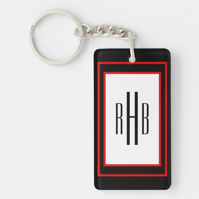 Porte - clé Monogramme de Gentlemen personnalisé (Devant)