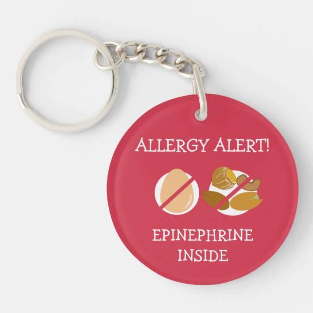 Porte - clé multiple d'alerte d'allergie (Devant)