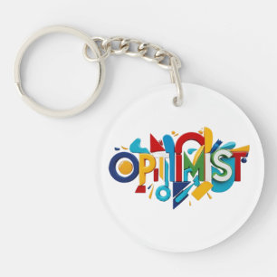 Porte - clé optimiste design, cadeau de la Saint V