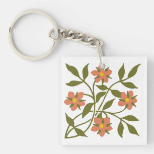 PORTE - CLÉ ORANGE FLEURS