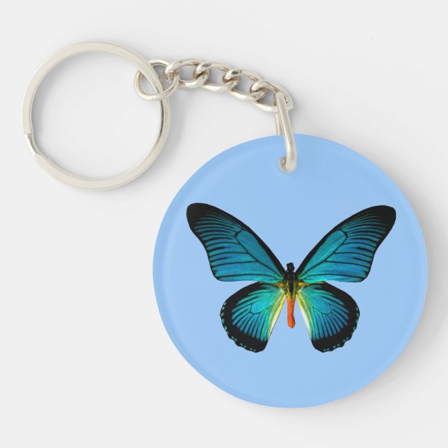 Porte - clé papillon bleu (Devant)