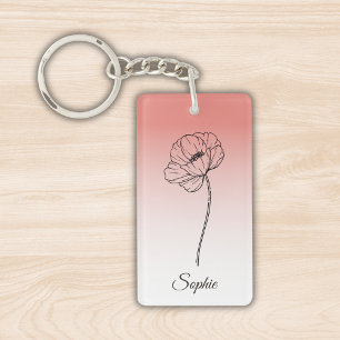 Porte - clé personnalisé de la fleur de naissance