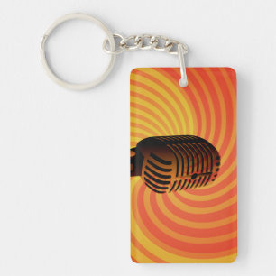 Porte - clé personnalisé Retro Microphone