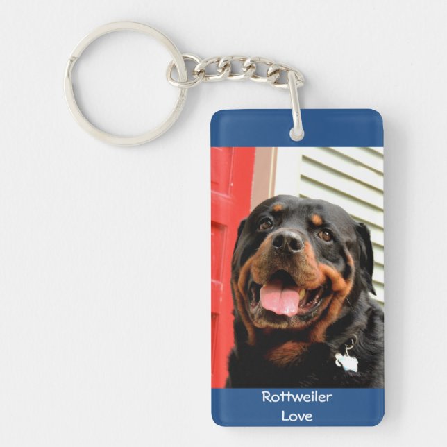 Porte - clé photo d'amour Rottweiler (Devant)