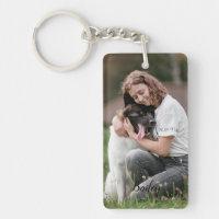 Porte - clé photo et texte customisé deux