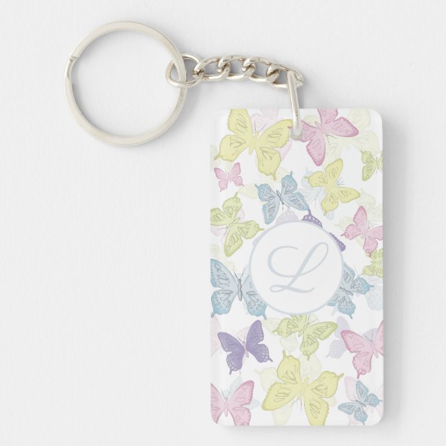 Porte - clé photo Pastel Butterflies (Devant)
