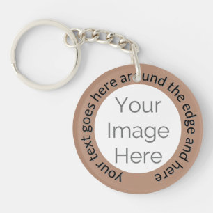 Porte - clé photo personnalisé - Mocha mousse Text