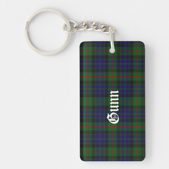 Porte - clé plat écossais personnalisé Gunn Tartan (Devant)