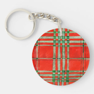 PORTE - CLÉ rond ACrylique RED SCOTT TARTAN