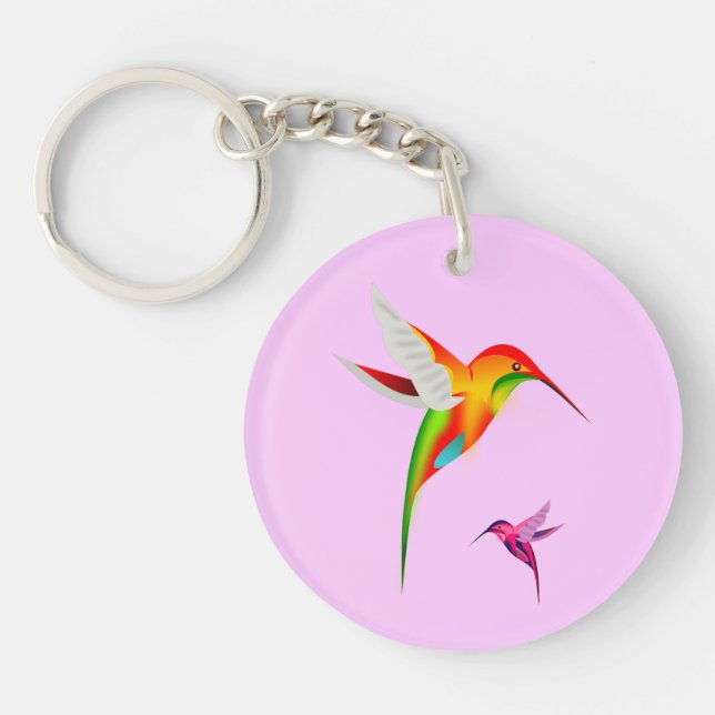 Porte - clé rond d'asile de colibri (Devant)
