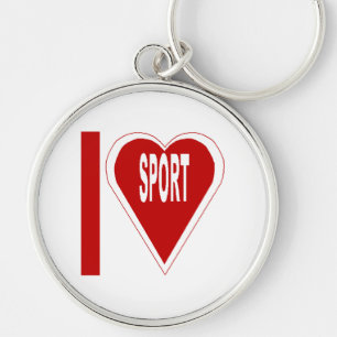 Porte clé Rond Premium I LOVE SPORT Keychain