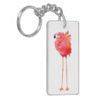 Porte - clé rose solitaire d'oiseau de Flamant