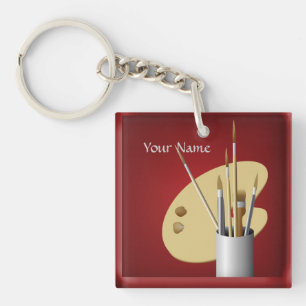 Porte - clé rouge de la palette d'artistes et des