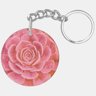 Porte - clé succulent rose
