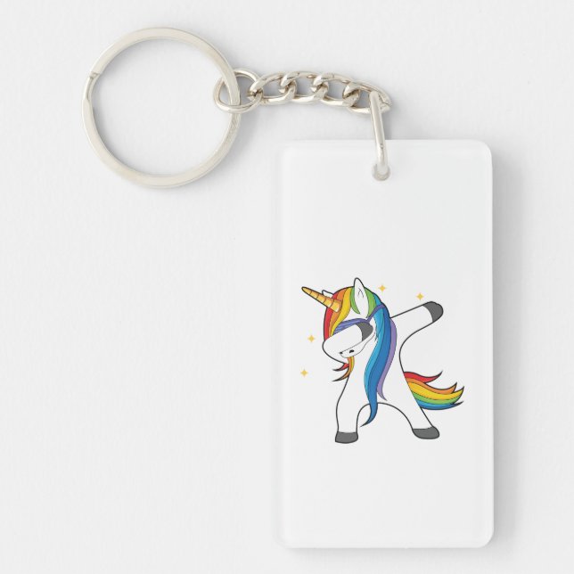 Porte - clé tamponnant de licorne mignonne unique (Devant)