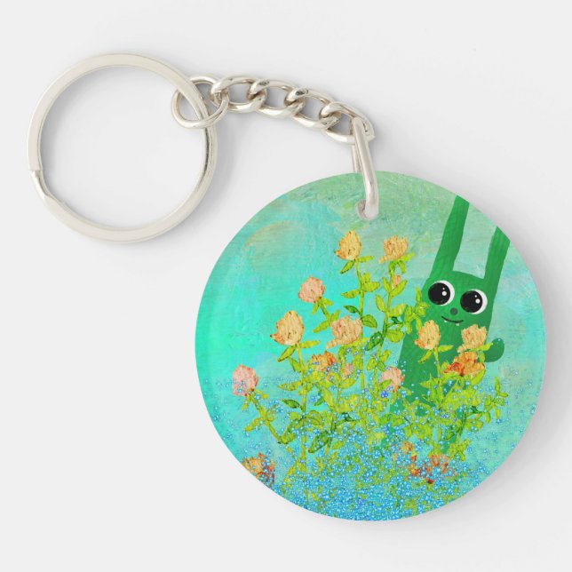 porte - clé vert de lapin (Devant)