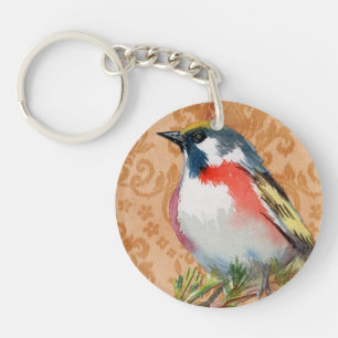 Porte - clé vintage d'oiseaux