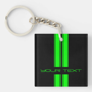 Porte - clé - votre texte - noir/duo de chaux