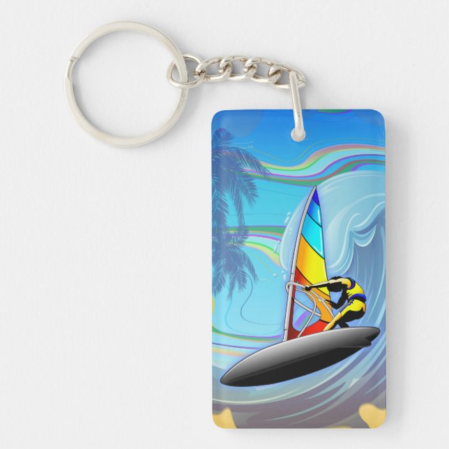 Porte - clé WindSurfer sur Ocean Waves (Devant)