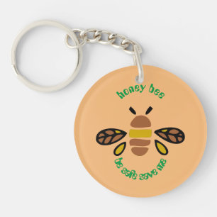 Porte-clefs Honey bee acrylique - rond