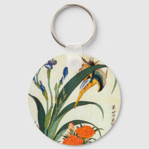 Porte-clés ア ヤ に ワ カ Iris et Kingfisher, Hokusai, Ukiyo-e