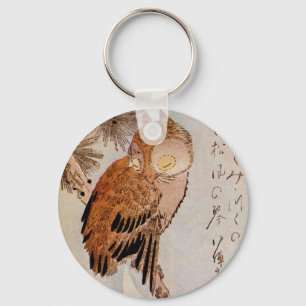 Porte-clés 月 夜 の み み く, Chouette de la Lune , Hiroshige, Ukiy