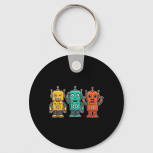 Porte-clés 01 10 11 Robot Drôle pour Hommes Femmes Enfants Su