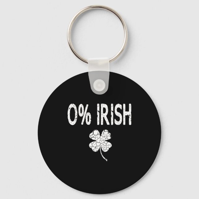 Porte-clés 0% Irish Funny St. Patrick's Day Shamrock Men Wome (Recto)