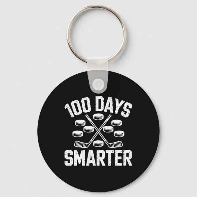 Porte-clés 100 Days Smarter Hockey 100th Day Of School Studen (Recto)