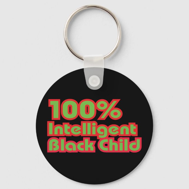 Porte-clés 100% Enfant noir intelligent (Recto)