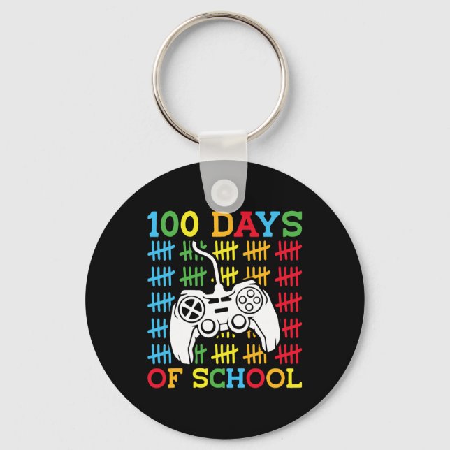 Porte-clés 100 Jours de Jeux Vidéo de l'école Contrôleur Jeu  (Recto)