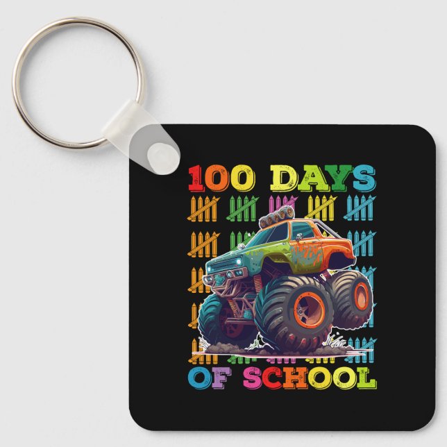 Porte-clés 100 Jours D'École Monster Truck Enseignant Étudian (Recto)