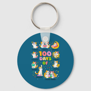 Porte-clés 100 jours d'école plus intelligents chats mignons