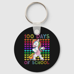 Porte-clés 100 Jours D'École Toujours Aimer Il Coeur Unicorn